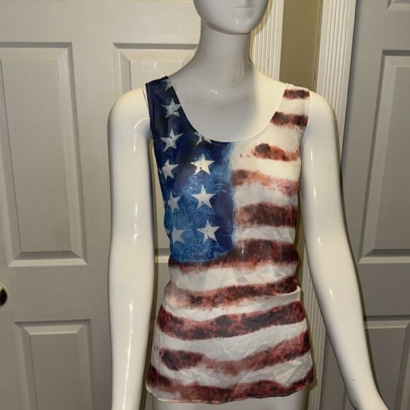Venus stars and stripes lightweight sheer front tank - Picture 3 of 6